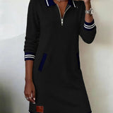Sofia - elegant long sleeve cotton dress — view 11