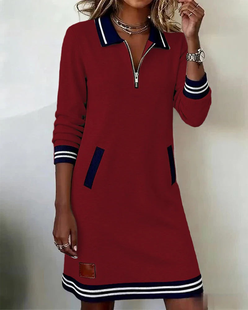 Sofia - elegant long sleeve cotton dress — view 13
