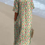 Sophie - retro floral dress in aqua green — view 3