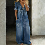 Sophie - V-Neck Short Sleeve Jumpsuit — view 1