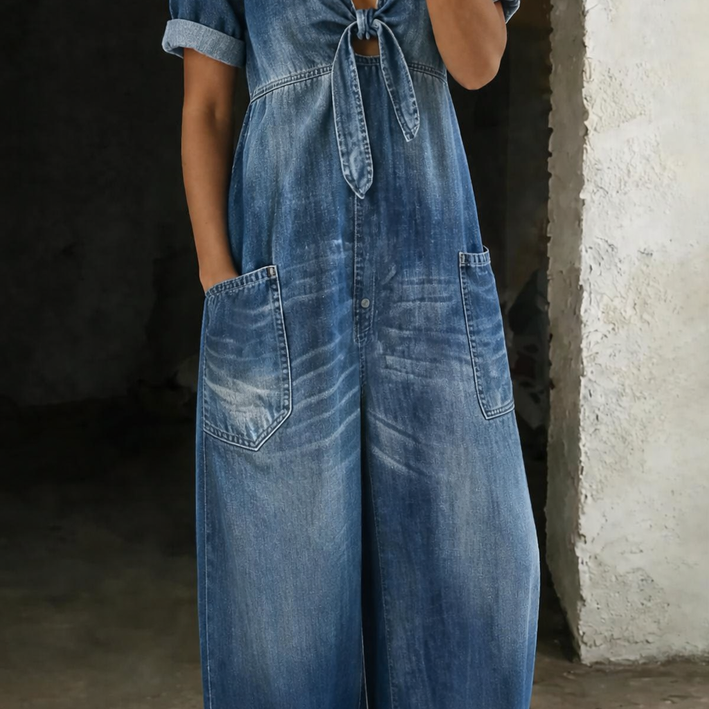 Sophie - V-Neck Short Sleeve Jumpsuit — view 2