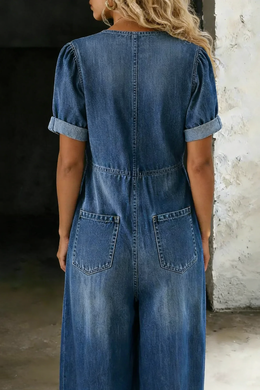 Sophie - V-Neck Short Sleeve Jumpsuit — view 3