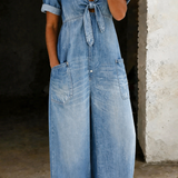 Sophie - V-Neck Short Sleeve Jumpsuit — view 5