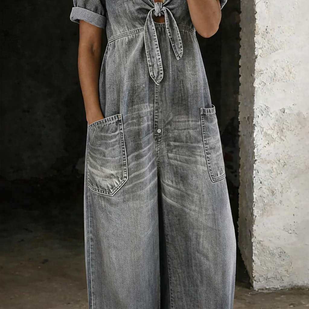 Sophie - V-Neck Short Sleeve Jumpsuit — view 7