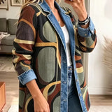 Stella - retro abstract denim jacket — view 2