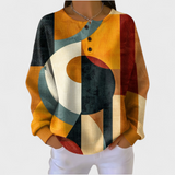 Stephanie - Textured Geometric Print Jumper — view 1