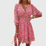 Stephanie - Floral Puff Sleeve Dress — view 1