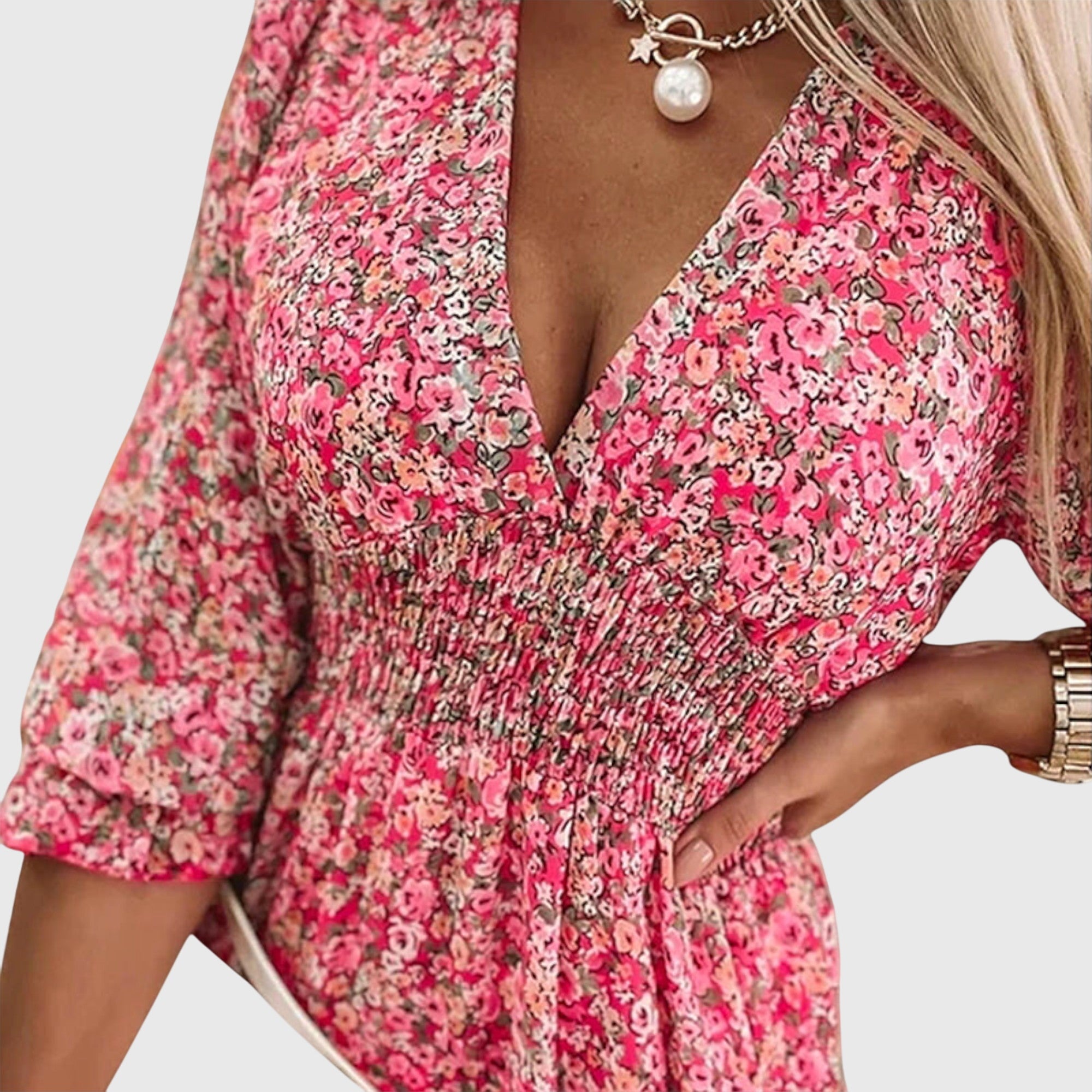 Stephanie - Floral Puff Sleeve Dress — view 6