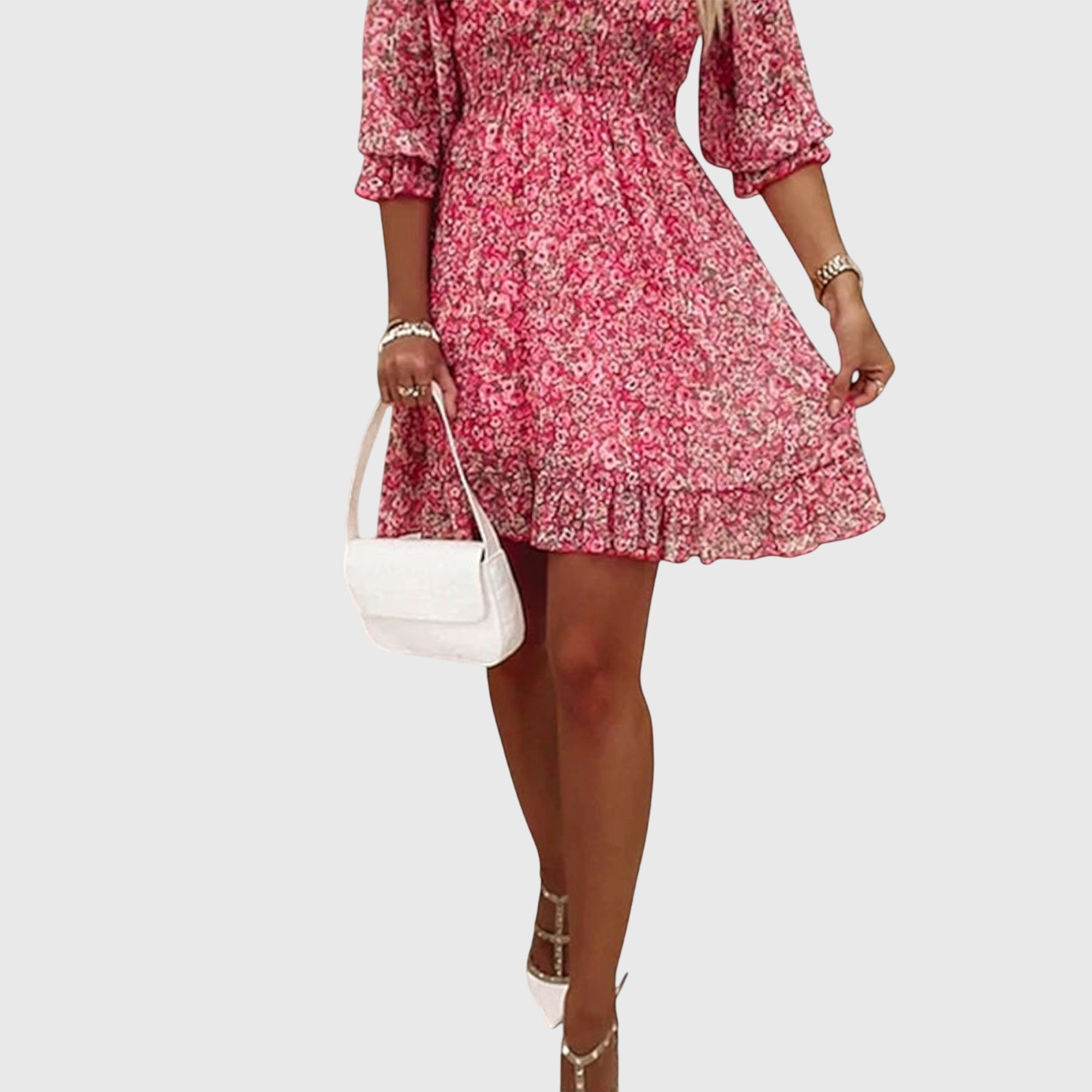 Stephanie - Floral Puff Sleeve Dress — view 8