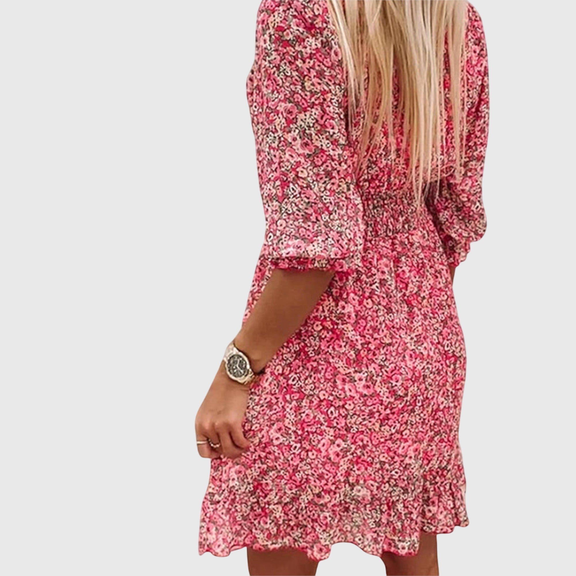 Stephanie - Floral Puff Sleeve Dress — view 9