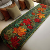 Quilted bed runner - Maple leaf stripes dancer — view 1