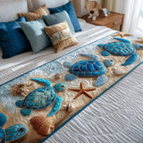 Quilted bed runner - Peaceful Turtle Bay — view 1