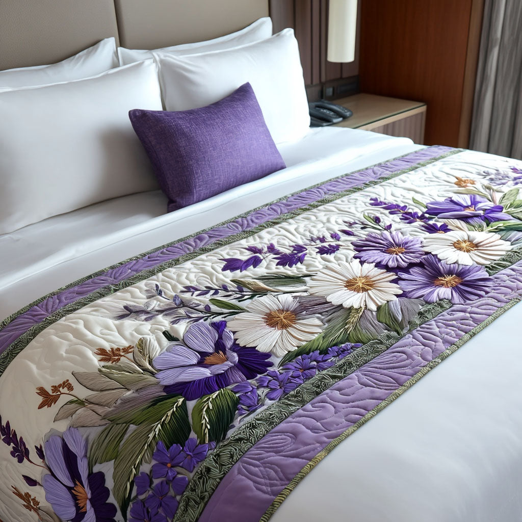 Quilted bed runner - Soft Spring Embrace — view 1