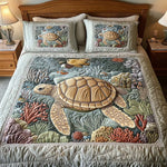 3 Piece Quilted Bedding Set - Sea Turtles — view 2