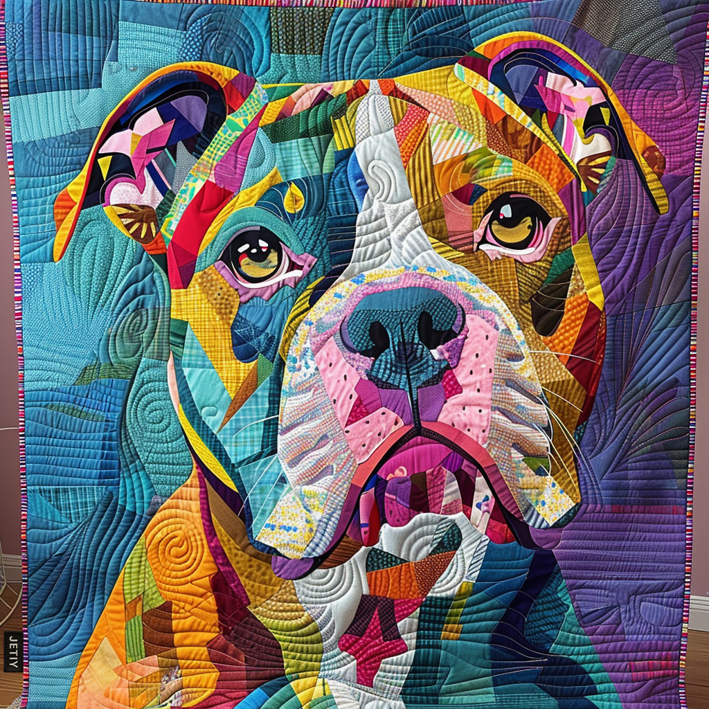Quilted bedspread - Charming doggy colour explosion — view 1