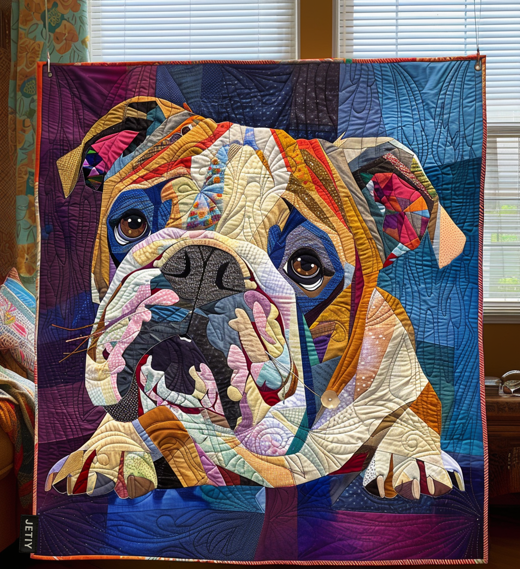 Quilted Bedspread - cosy Bulldogs — view 2