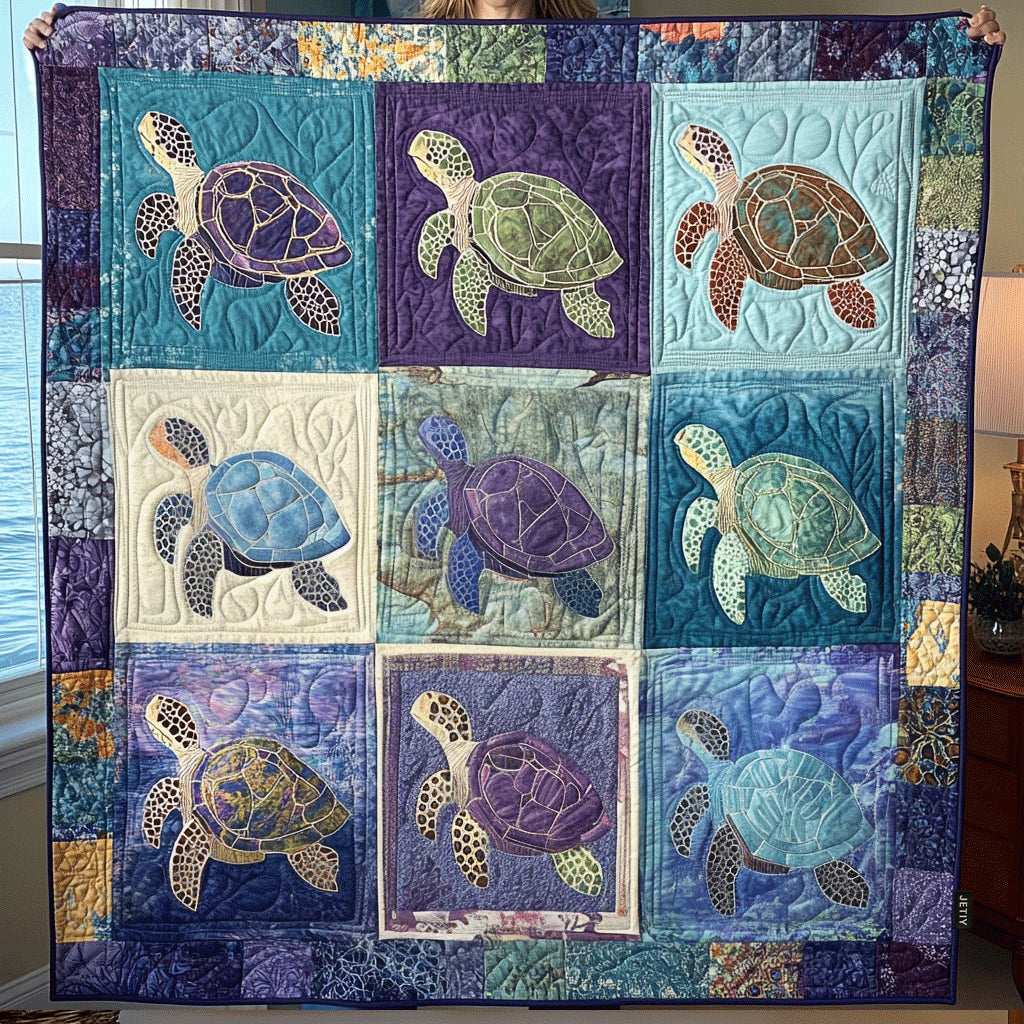Quilted bedspread - Seaside tranquility — view 1