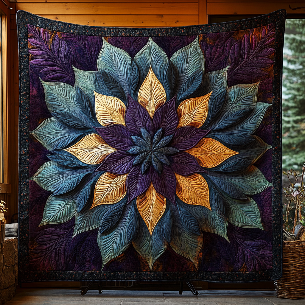 Quilted Bedspread - Majestic Sunflower — view 1