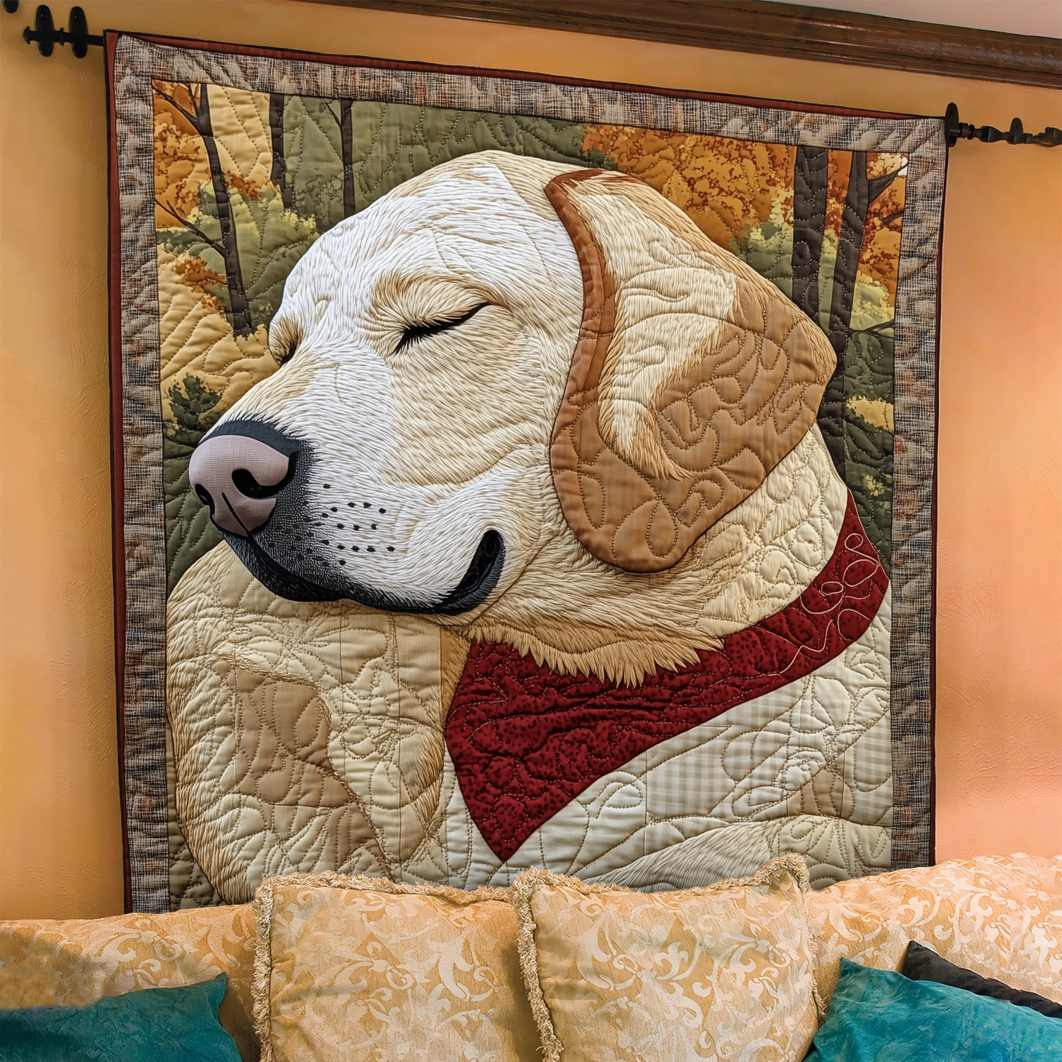Quilted bedspread - Playful fields — view 2