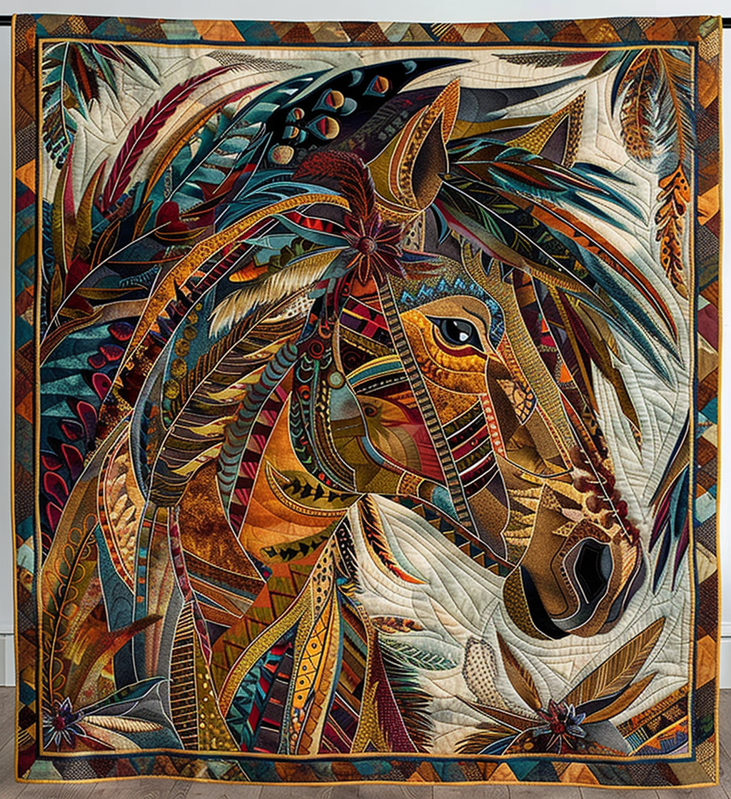 Quilted bedspread - Horse — view 1
