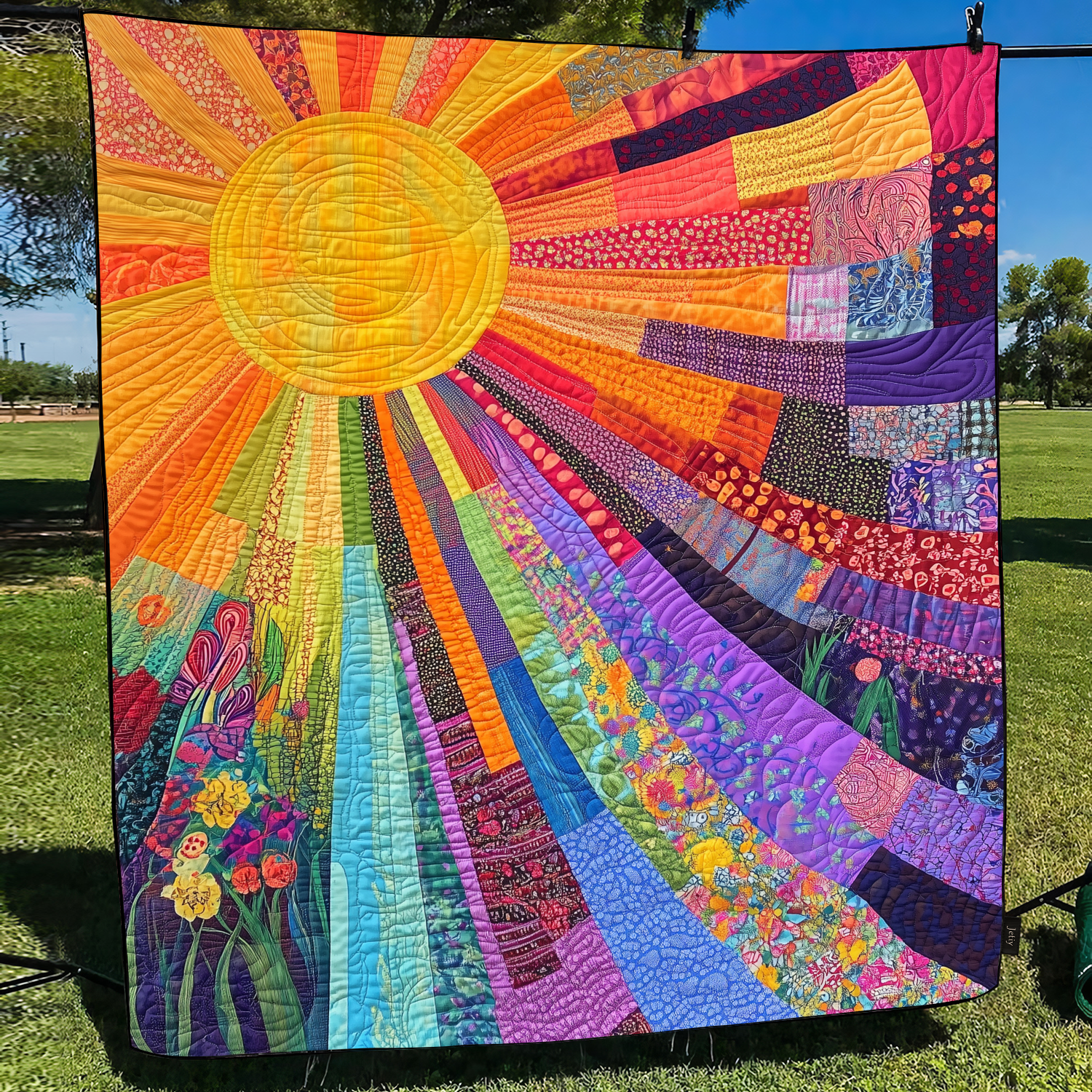 Quilted bedspread - Bright day — view 1