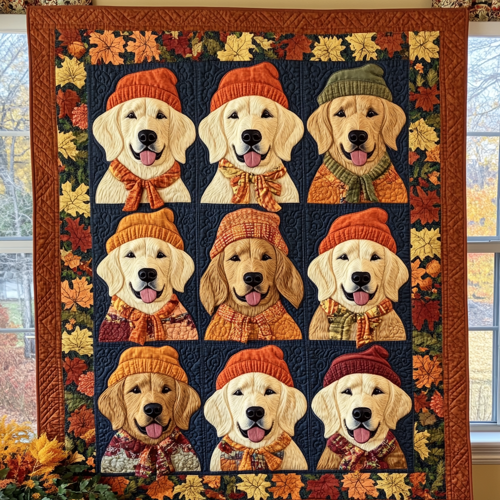 Quilted bedspread - Retriever autumn mood — view 1