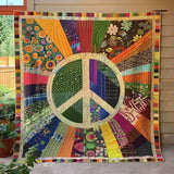 Quilted bedspread - Retro peace sign — view 1