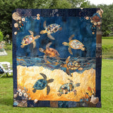 Quilted bedspread - Sea turtle cavalcade — view 2