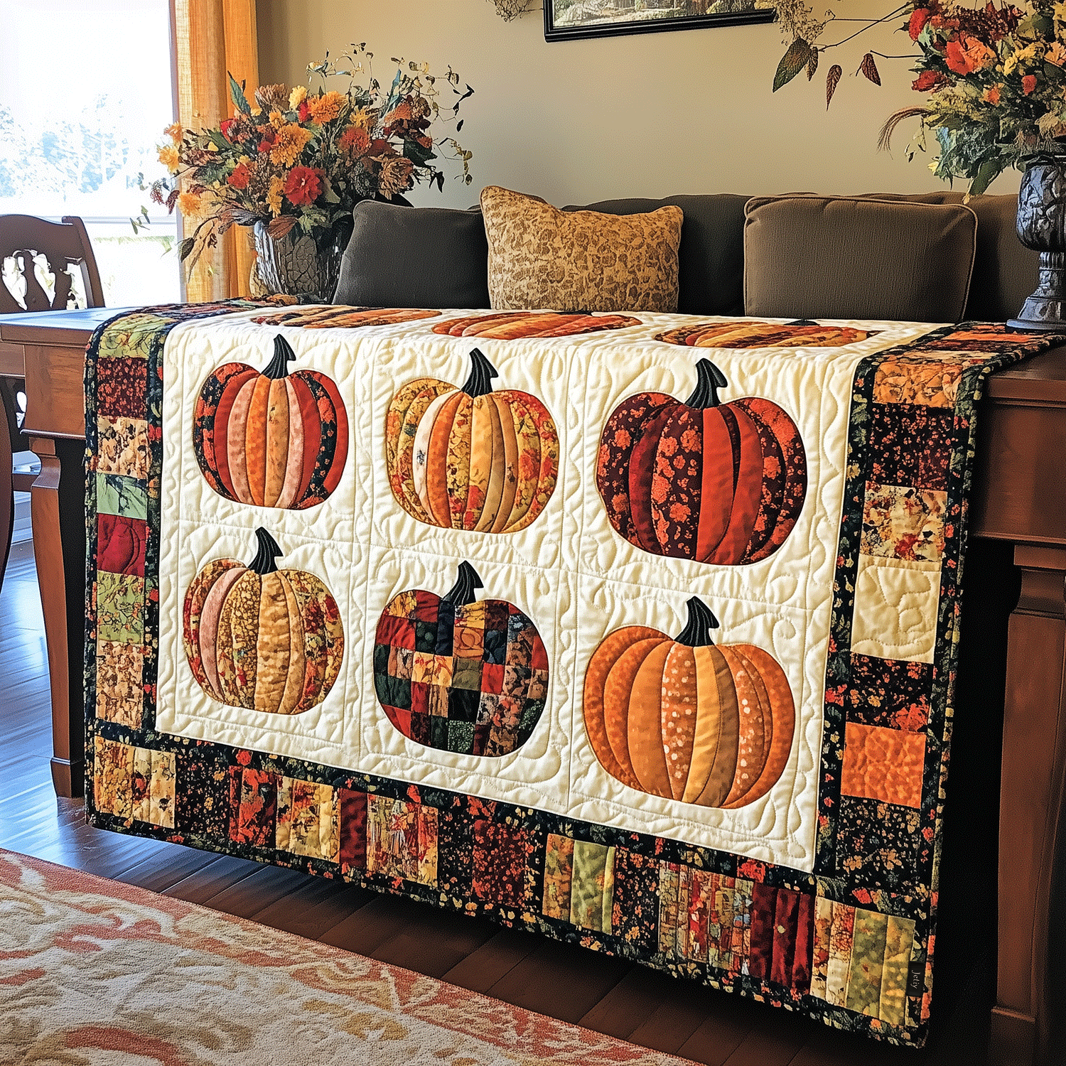Quilted Bedspread - Ghostly Harvest — view 1
