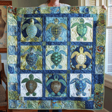 Quilted Bedspread - Turtle Tide — view 1