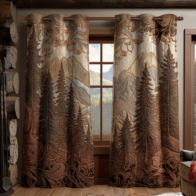 Quilted curtain - Forest — view 1