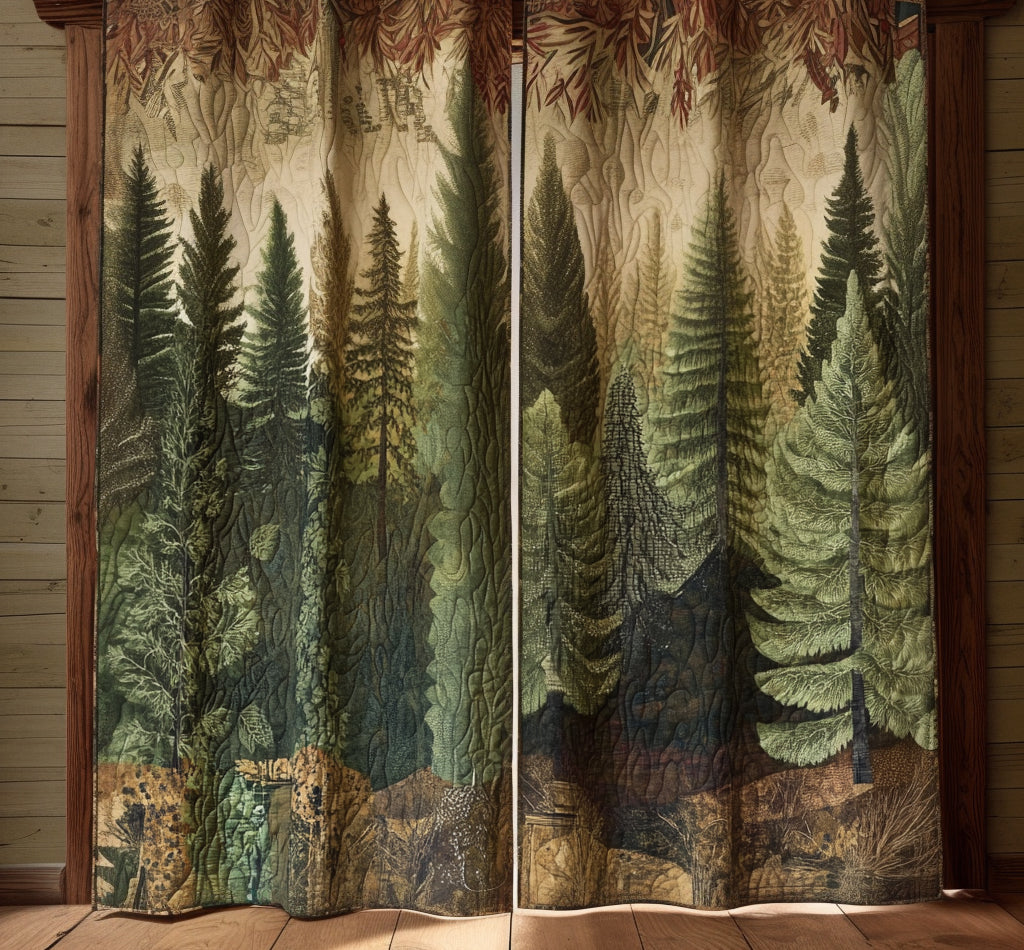 Quilted curtain - Forest — view 2