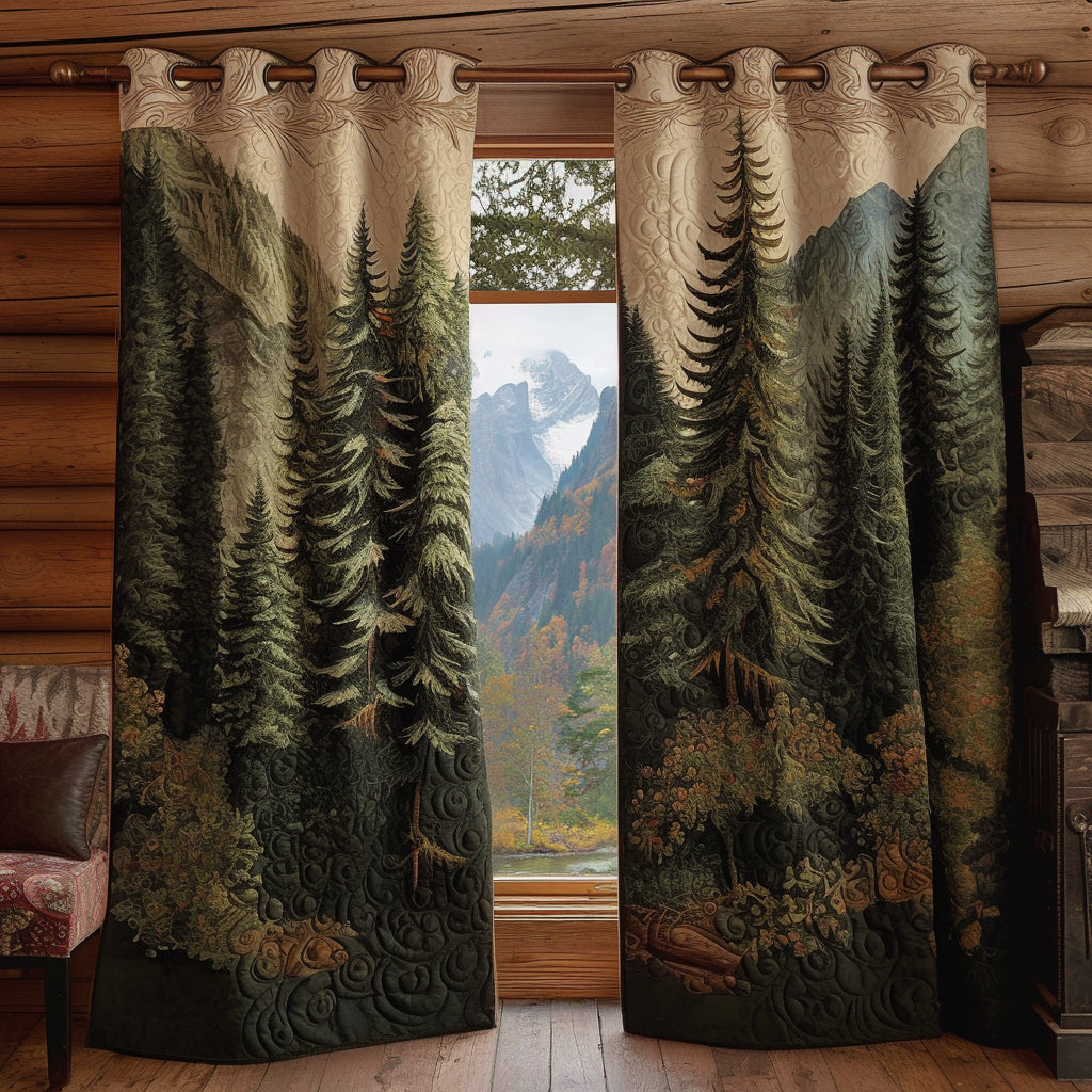Quilted curtain - Forest — view 7
