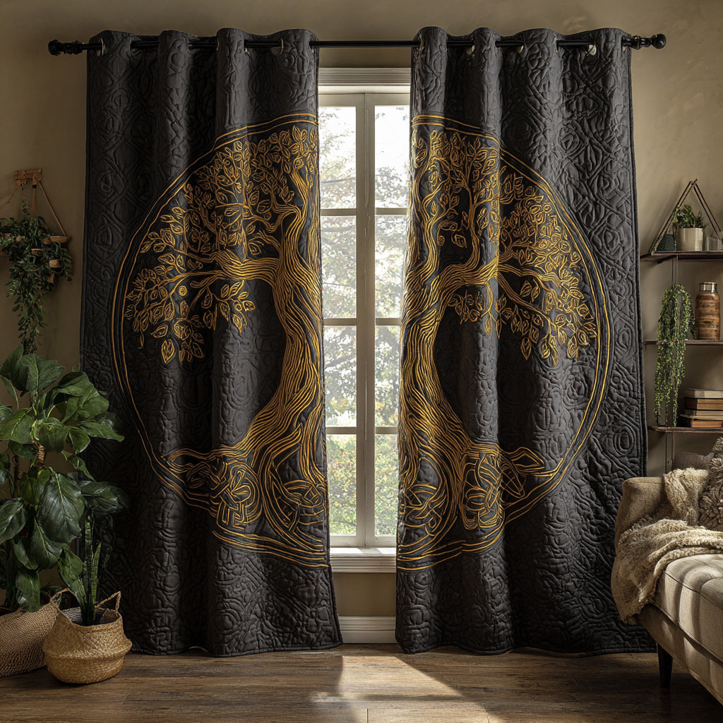 Quilted Curtain - Heavenly Tree of Life — view 1