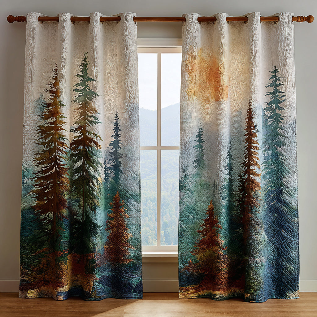 Quilted Curtain - Misty Forest — view 1