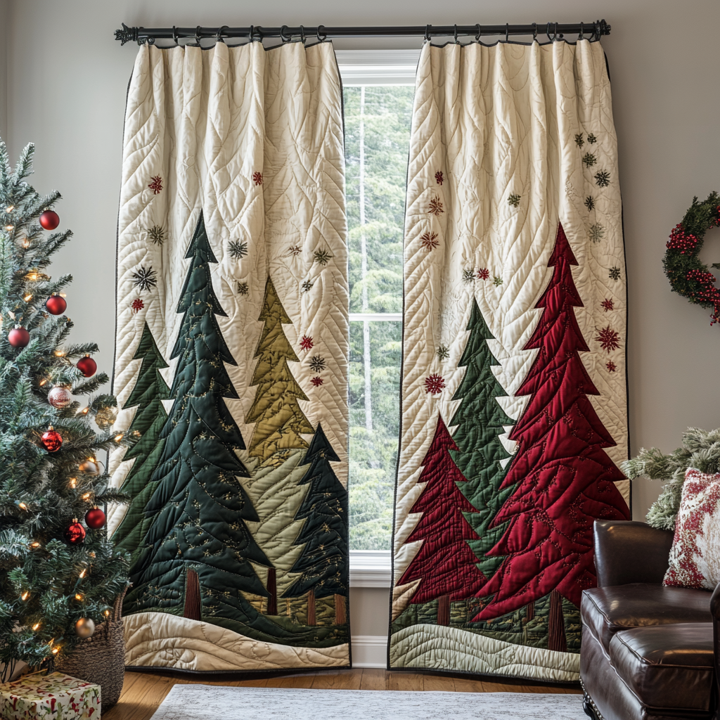 Quilted Curtain - Evergreen Lane — view 1