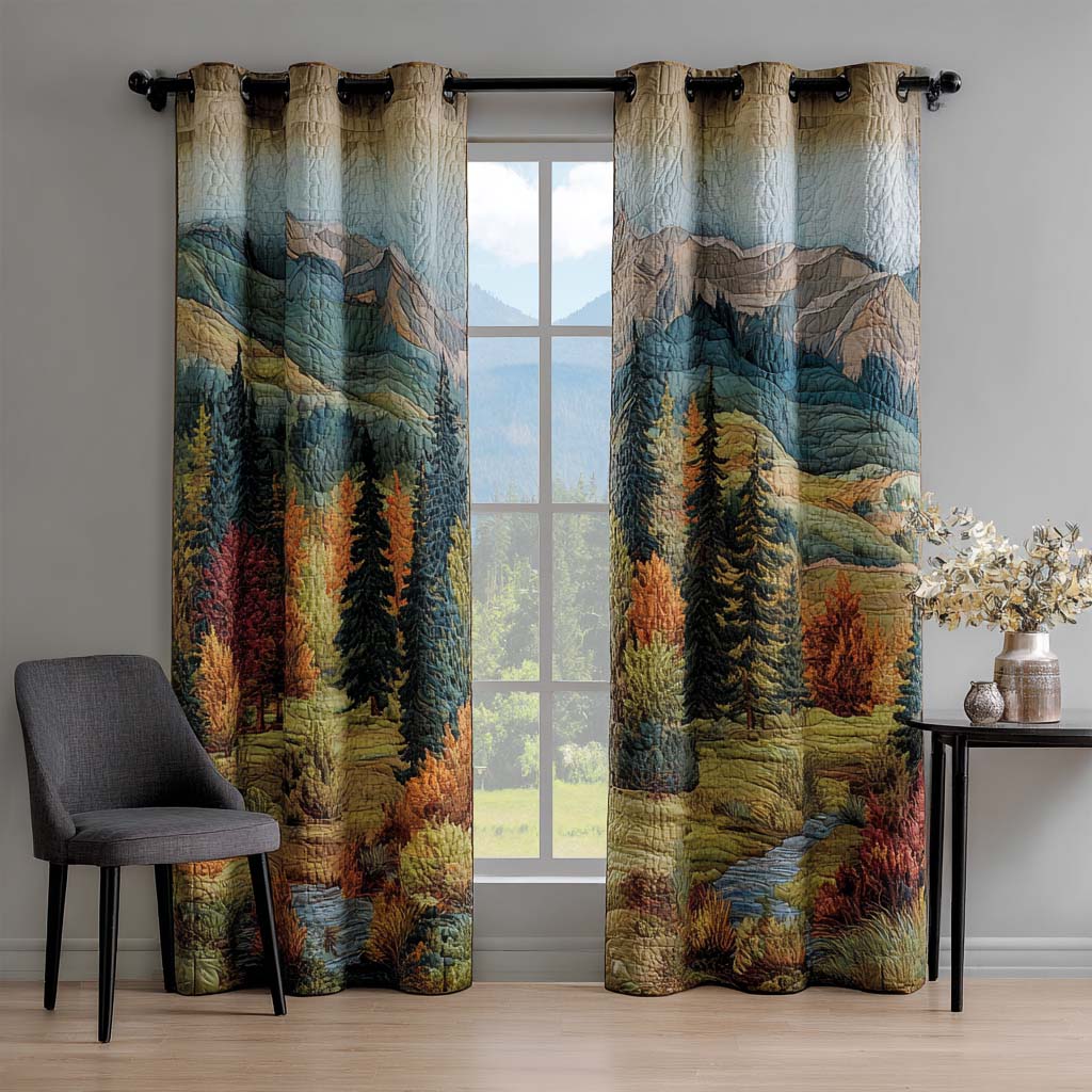 Quilted Curtain - Rolling Hill — view 1