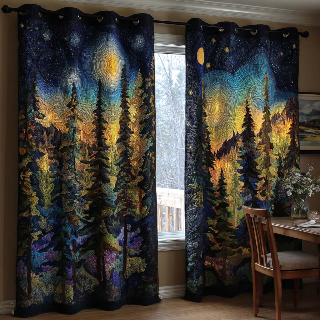 Quilted curtain - Star Forest — view 1
