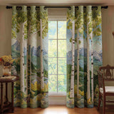 Quilted curtain - Wildflowers on a birch path — view 1