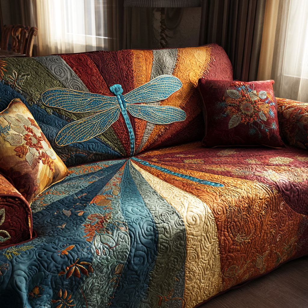 Quilted sofa cover - Golden horizon — view 1