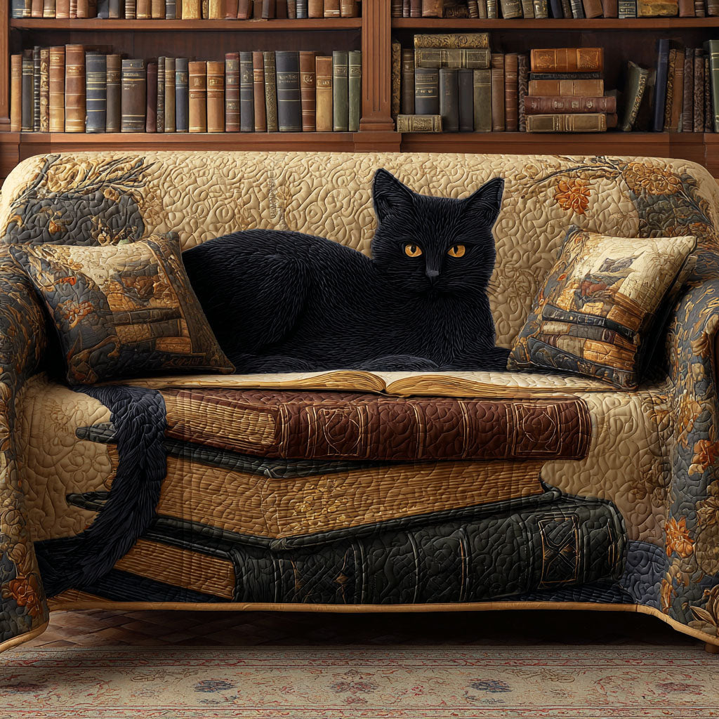 Quilted Sofa Cover - Golden Cat — view 1