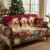 Quilted sofa cover - Golden retriever — view 1