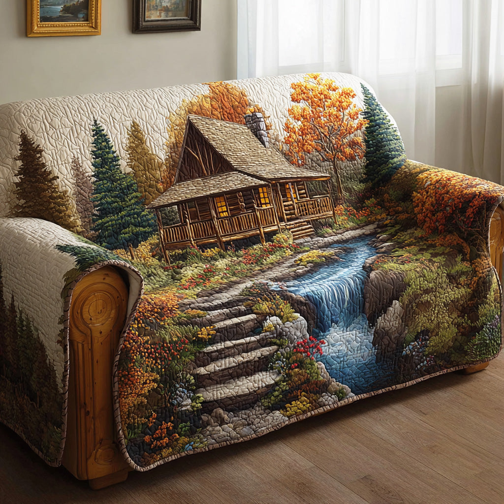 Quilted sofa cover - Bernsteinfarbenem forest — view 1