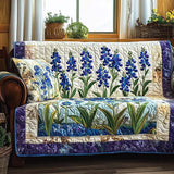 Quilted sofa cover - Blue wildflowers — view 1