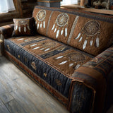 Quilted Sofa Cover - Night Tribal Pattern — view 1