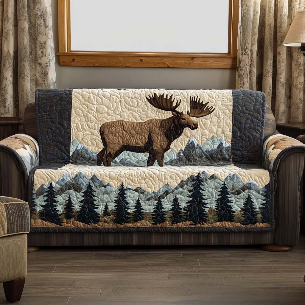 Quilted Sofa Cover - Elch and Path — view 1