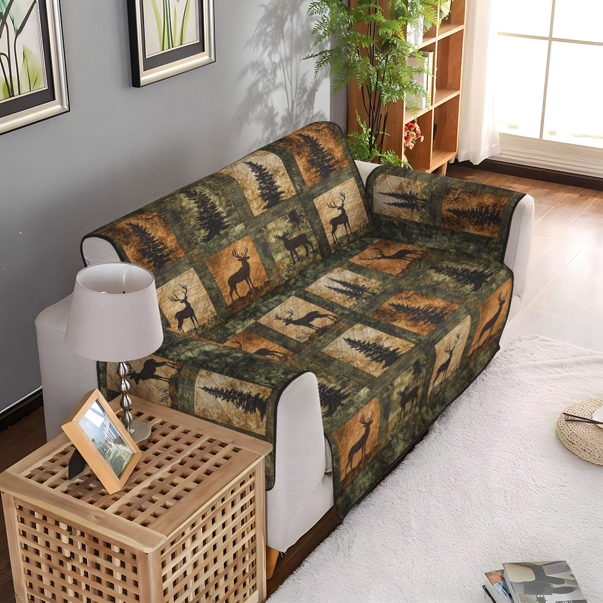 Quilted sofa cover - Elegant forest — view 4