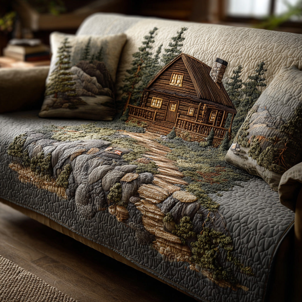 Quilted sofa cover - Forest pattern — view 1
