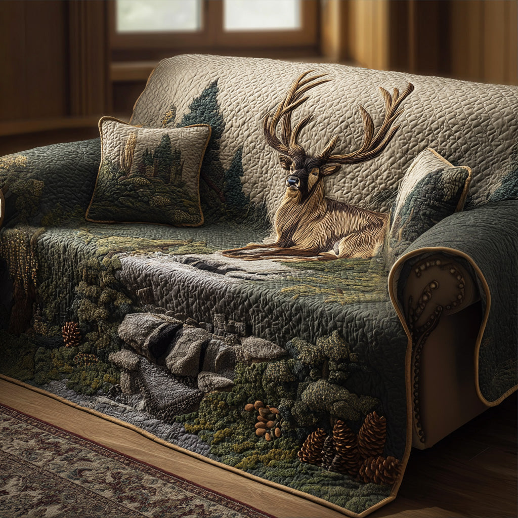 Quilted sofa cover - Forest pattern — view 4