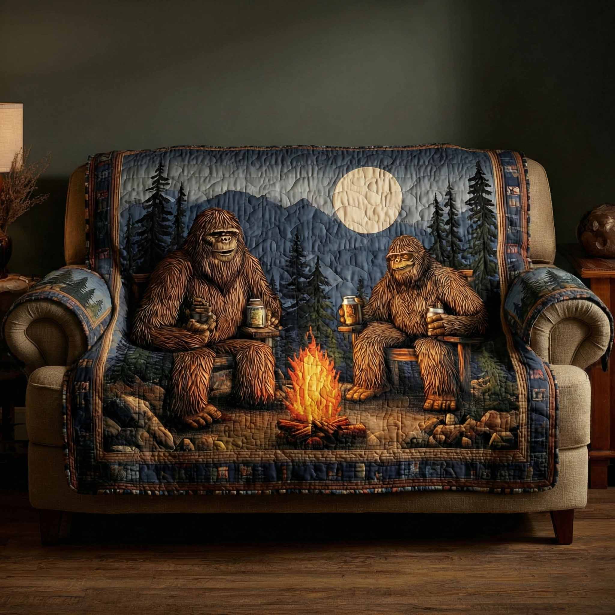 Quilted sofa cover - Forest pattern — view 1
